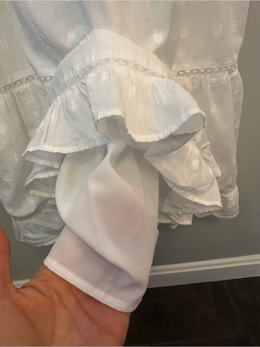 American Eagle White Eyelet Ruffle Dress - Picture 4 of 7